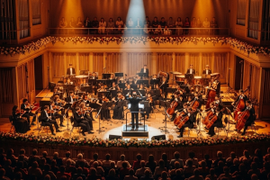 An orchestra on stage